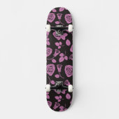 Floral Roos Achtergrond Skateboard (Voorkant)