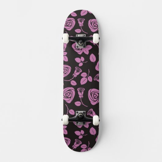 Floral Roos Achtergrond Skateboard (Voorkant)