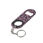 Floral Roos Achtergrond Sleutelhanger Flessenopener (Achterkant Gekanteld)