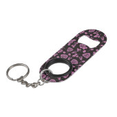 Floral Roos Achtergrond Sleutelhanger Flessenopener (Voorkant Gekanteld)