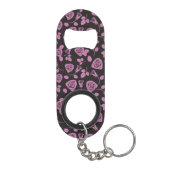 Floral Roos Achtergrond Sleutelhanger Flessenopener (Achterkant)