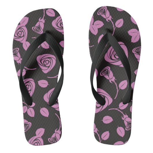 Floral Roos Achtergrond Teenslippers (Voetbed)