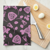 Floral Roos Achtergrond Theedoek (Quarter Fold)