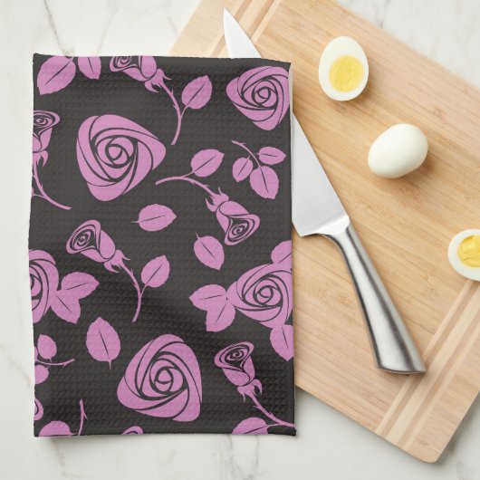 Floral Roos Achtergrond Theedoek (Quarter Fold)