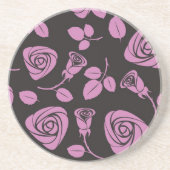 Floral Roos Achtergrond Zandsteen Onderzetter (Voorkant)