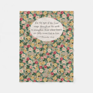 Floral Roos Bijbel Verse Scripts Christelijke vrou Fleece Deken