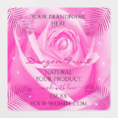 Floral Roos Bloem Roze Paarse Blauwgroen Etiketten Labels (Design 1)