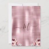 Floral Roos Blush Pink Glitter Drips Verjaardag Kaart (Achterkant)