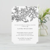 Floral Roos Bridal Shower Invitation Sjabloon Kaart (Staand voorkant)