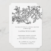 Floral Roos Bridal Shower Invitation Sjabloon Kaart (Voorkant / Achterkant)