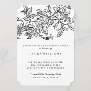 Floral Roos Bridal Shower Invitation Sjabloon Kaart