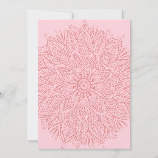 Floral Roos Bruin Indiaas Meisje Halve Saree Cerem Kaart (Achterkant)