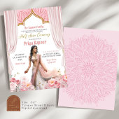 Floral Roos Bruin Indiaas Meisje Halve Saree Cerem Kaart