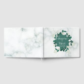 Floral Roos Bunch Wreath Marble Wedding Logo Gastenboek (Volledig)
