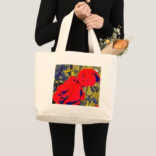 Floral Roos Canvas tas (Voorkant (product))