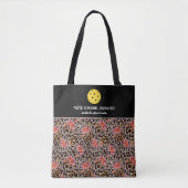 Floral Roos Cheetah Afdrukken Aangepaste Picklebal Tote Bag (Voorkant)