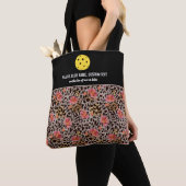 Floral Roos Cheetah Afdrukken Aangepaste Picklebal Tote Bag (Dichtbij)