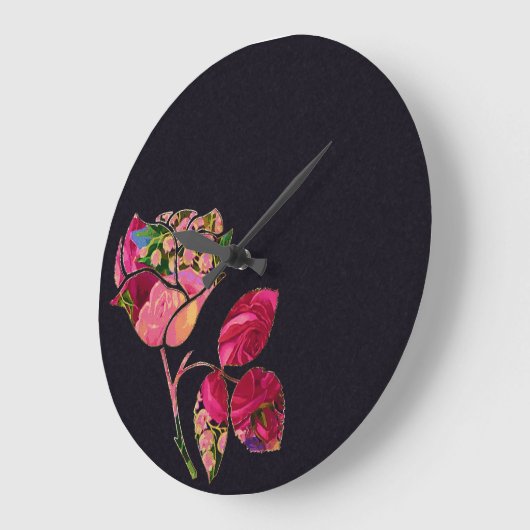 Floral Roos Clock Grote Klok (Hoek)