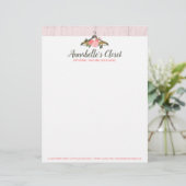 Floral Roos Clothes Hanger Closet Mode Boutique Custom Briefhoofd (Staand voorkant)