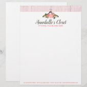 Floral Roos Clothes Hanger Closet Mode Boutique Custom Briefhoofd (Voorkant / Achterkant)