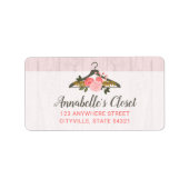 Floral Roos Clothes Hanger Closet Mode Boutique Etiket (Voorkant)