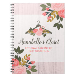Floral Roos Clothes Hanger Closet Mode Boutique Notitieboek