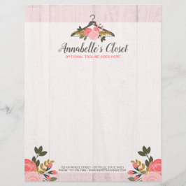 Floral Roos Clothes Hanger Closet Mode Boutique Persoonlijk Briefhoofd