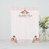 Floral Roos Clothes Hanger Closet Mode Boutique Persoonlijk Briefhoofd (Staand voorkant)