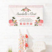 Floral Roos Clothes Hanger Closet Mode Boutique Spandoek (Insitu)