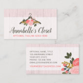 Floral Roos Clothes Hanger Closet Mode Boutique Visitekaartje (Voorkant / Achterkant)