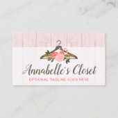 Floral Roos Clothes Hanger Closet Mode Boutique Visitekaartje (Voorkant)