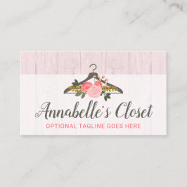 Floral Roos Clothes Hanger Closet Mode Boutique Visitekaartje