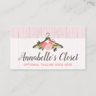 Floral Roos Clothes Hanger Closet Mode Boutique Visitekaartje