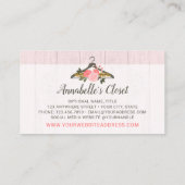 Floral Roos Clothes Hanger Closet Mode Boutique Visitekaartje (Achterkant)