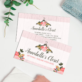 Floral Roos Clothes Hanger Closet Mode Boutique Visitekaartje