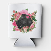 Floral Roos D20 Tabletop RPG Gaming Dice Blikjeskoeler (Voorkant)