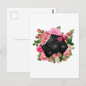 Floral Roos D20 Tabletop RPG Gaming Dice Briefkaart (Voorkant / Achterkant)