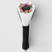 Floral Roos D20 Tabletop RPG Gaming Dice Golfheadcover (Voorkant)