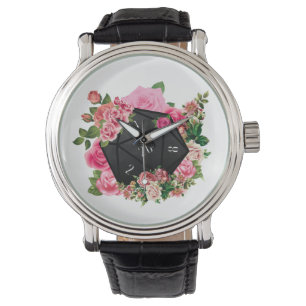 Floral Roos D20 Tabletop RPG Gaming Dice Horloge