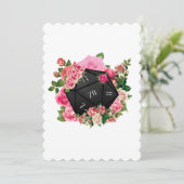 Floral Roos D20 Tabletop RPG Gaming Dice Kaart (Staand voorkant)