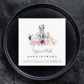 Floral Roos Dalmatian Dog Illustratie Benoeming Vierkante Visitekaartje