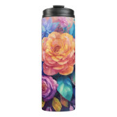 Floral Roos Design Thermische Tumbler Thermosbeker (Voorkant)
