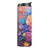 Floral Roos Design Thermische Tumbler Thermosbeker (Gedraaid links)