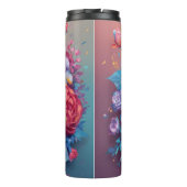 Floral Roos Design Thermische Tumbler Thermosbeker (Achterkant)