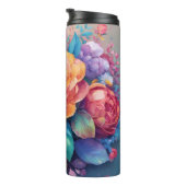 Floral Roos Design Thermische Tumbler Thermosbeker (Geroteerd rechts)