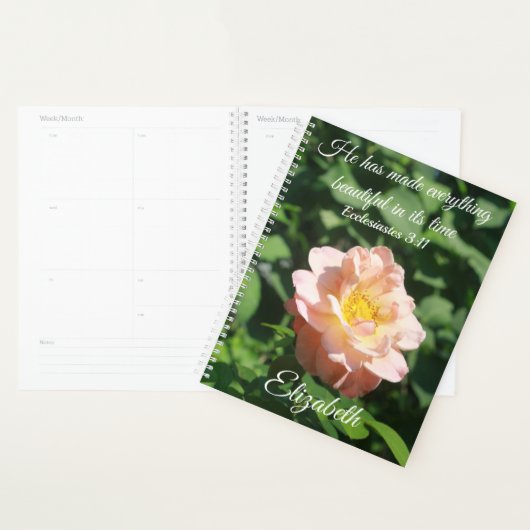 Floral Roos ecclesiastes Perzisch Roze Gepersonali Planner (Display)