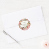  Floral Roos Elegant Blush Birthday Party Ronde Sticker (Envelop)