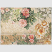 Floral  Roos Ephemera Franse ontkoppeling Tissuepapier (Voorkant)
