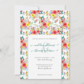 Floral Roos Eucalytpus Script Weddenschap Kaart (Voorkant)