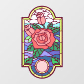 Floral Roos Faux Glas in lood Decoratieve Privacy Raamsticker (Vel)